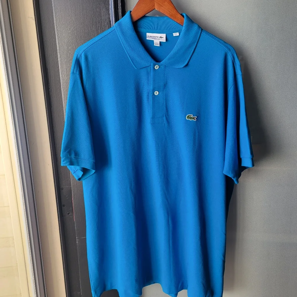 Lacoste Piqué Polo Blue Men's Shirt Collared Peru Cotton Buttons Logo XXL $89.50 - Picture 2 of 12